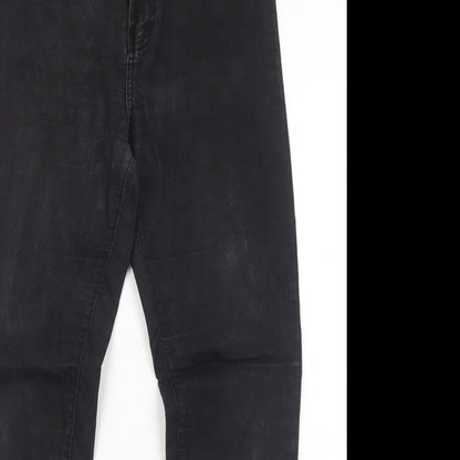 Texmart Womens Black Cotton Jegging Jeans Size 14 Regular Zip