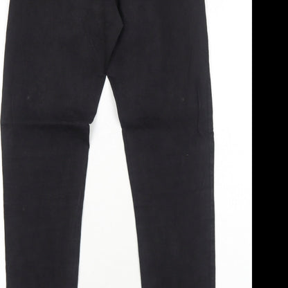 Texmart Womens Black Cotton Jegging Jeans Size 14 Regular Zip