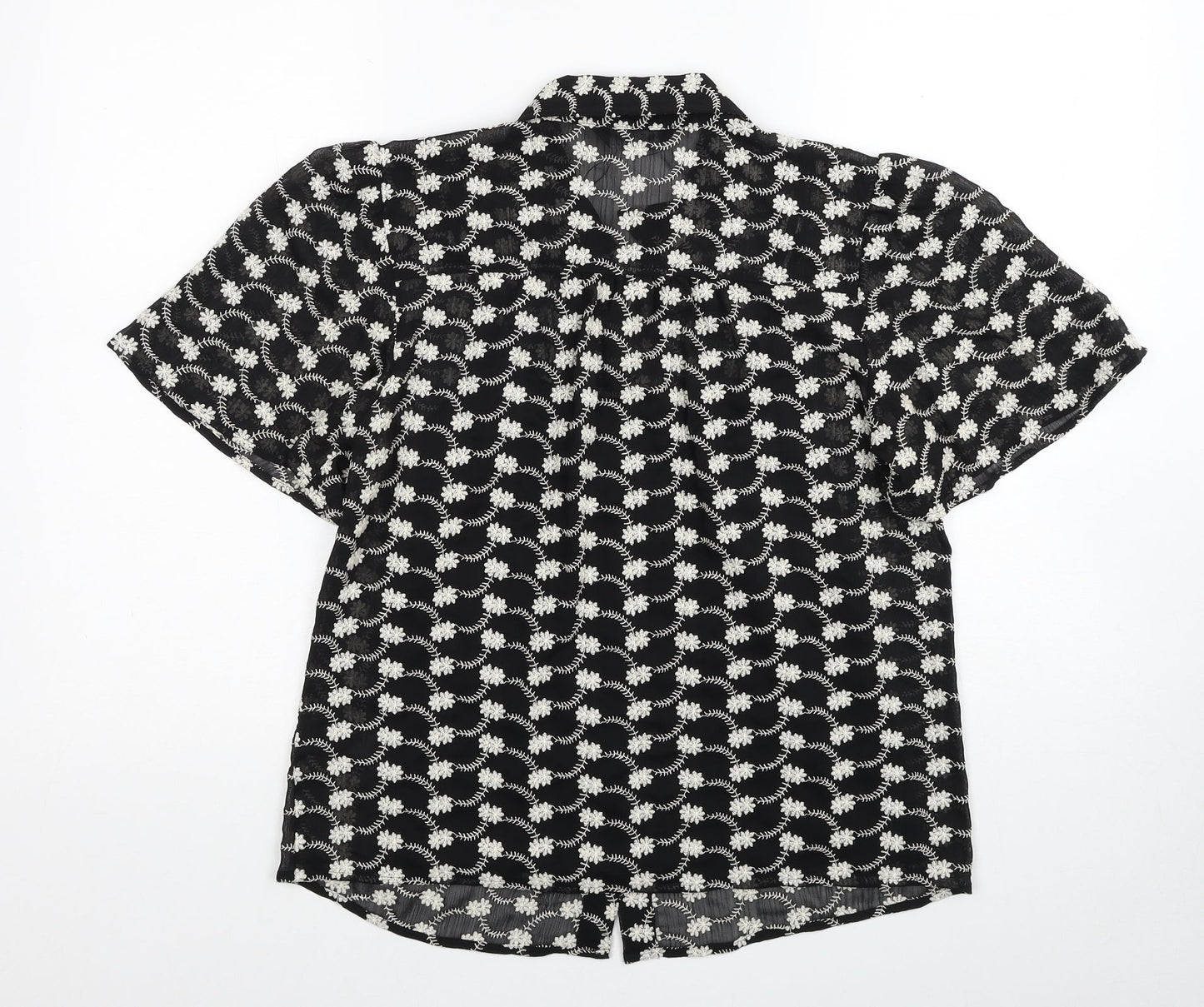 Womens UK Size 8 Marks and Spencer Black Basic Button-Up