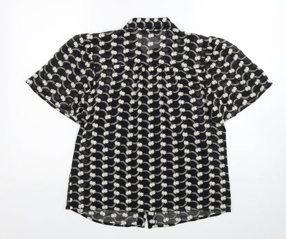 Womens UK Size 8 Marks and Spencer Black Basic Button-Up