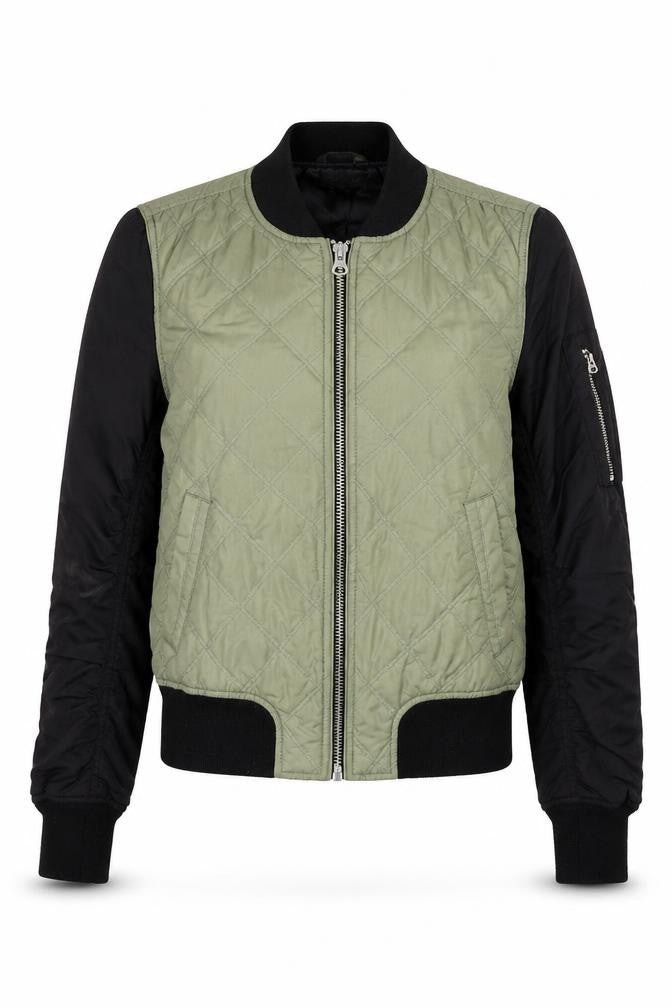 Womens UK Size 6 Topshop Green Bomber Jacket