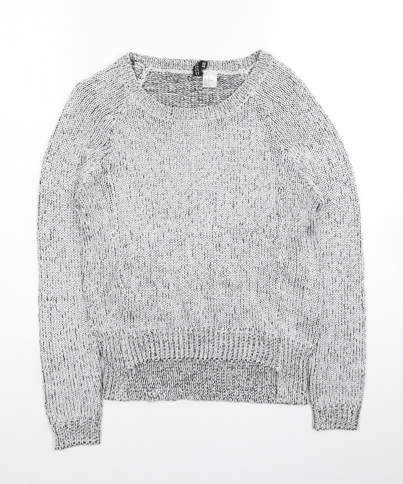 Womens UK Size XS H&M Silver Pullover Jumper