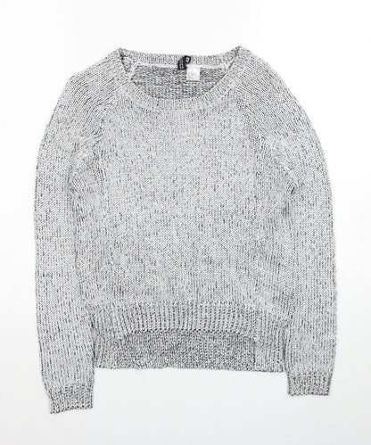 Womens UK Size XS H&M Silver Pullover Jumper