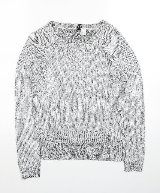 Womens UK Size XS H&M Silver Pullover Jumper