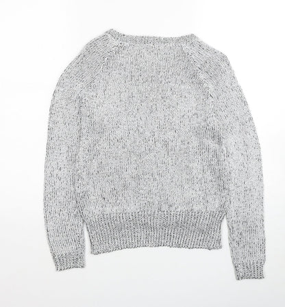 Womens UK Size XS H&M Silver Pullover Jumper