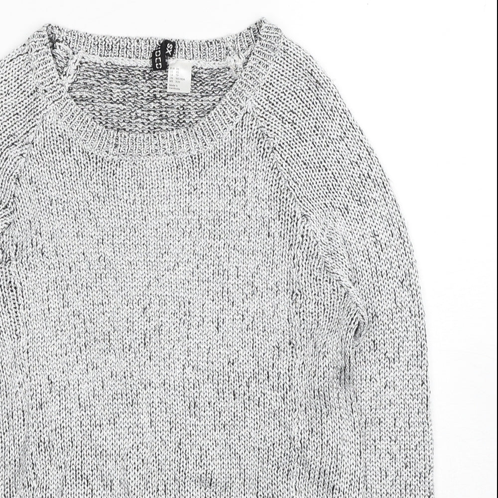 Womens UK Size XS H&M Silver Pullover Jumper