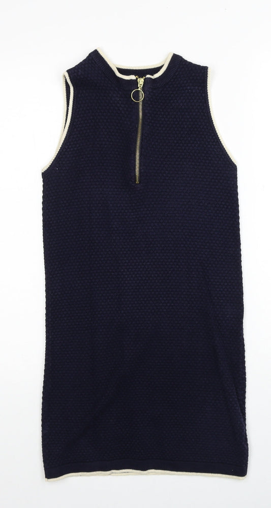 FOREVER 21 Womens Blue Polyester A-Line Size S Round Neck Pullover