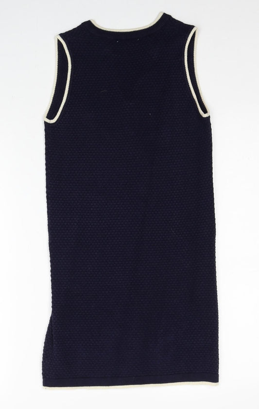 FOREVER 21 Womens Blue Polyester A-Line Size S Round Neck Pullover