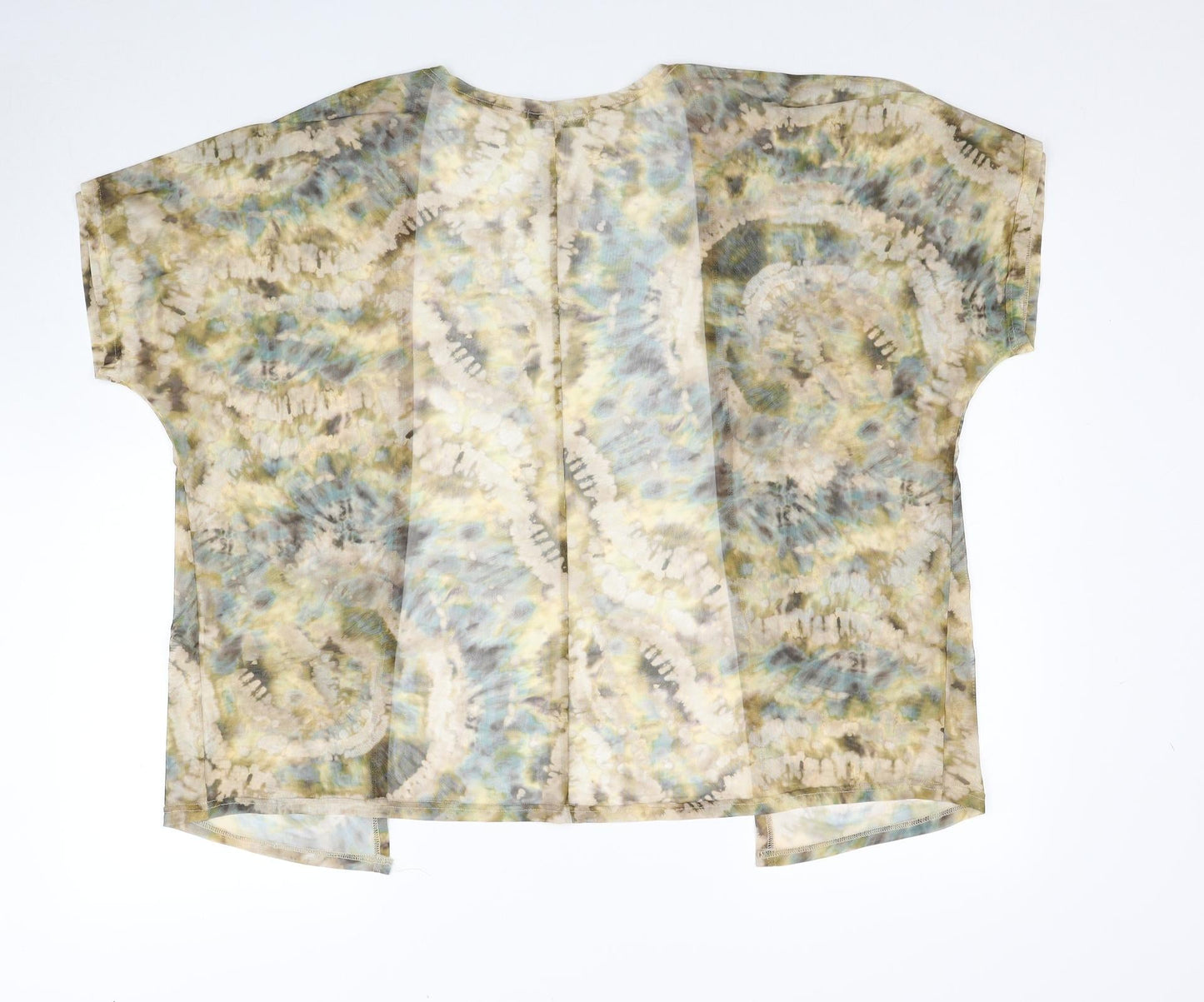 Capre Diem Womens Beige Geometric Polyester Kimono Blouse Size S V-Neck
