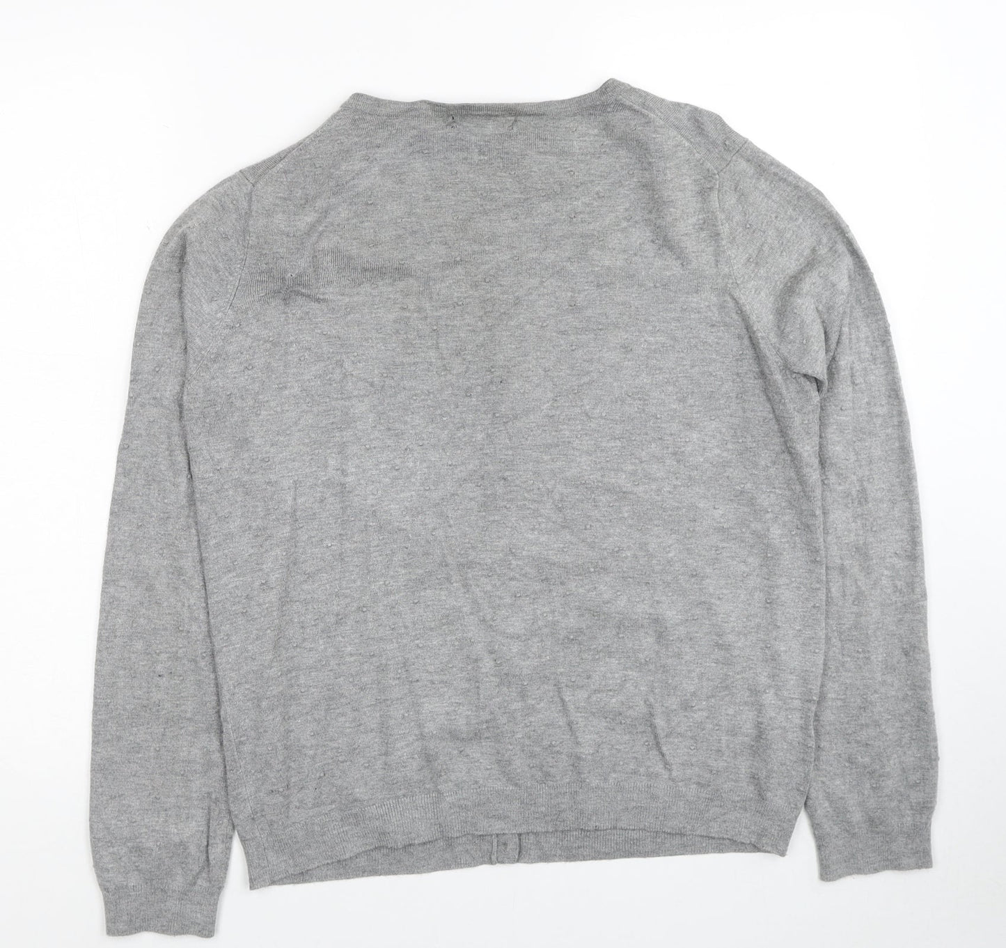 Womens UK Size L Mango Grey Cardigan Jumper