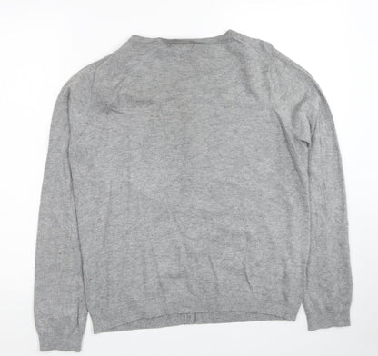Womens UK Size L Mango Grey Cardigan Jumper