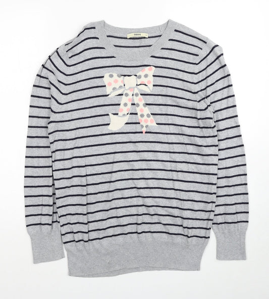Womens UK Size M Oasis Grey Pullover Jumper