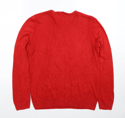 BHS Womens Red Round Neck Acrylic Pullover Jumper Size 14
