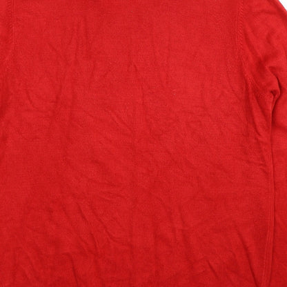BHS Womens Red Round Neck Acrylic Pullover Jumper Size 14