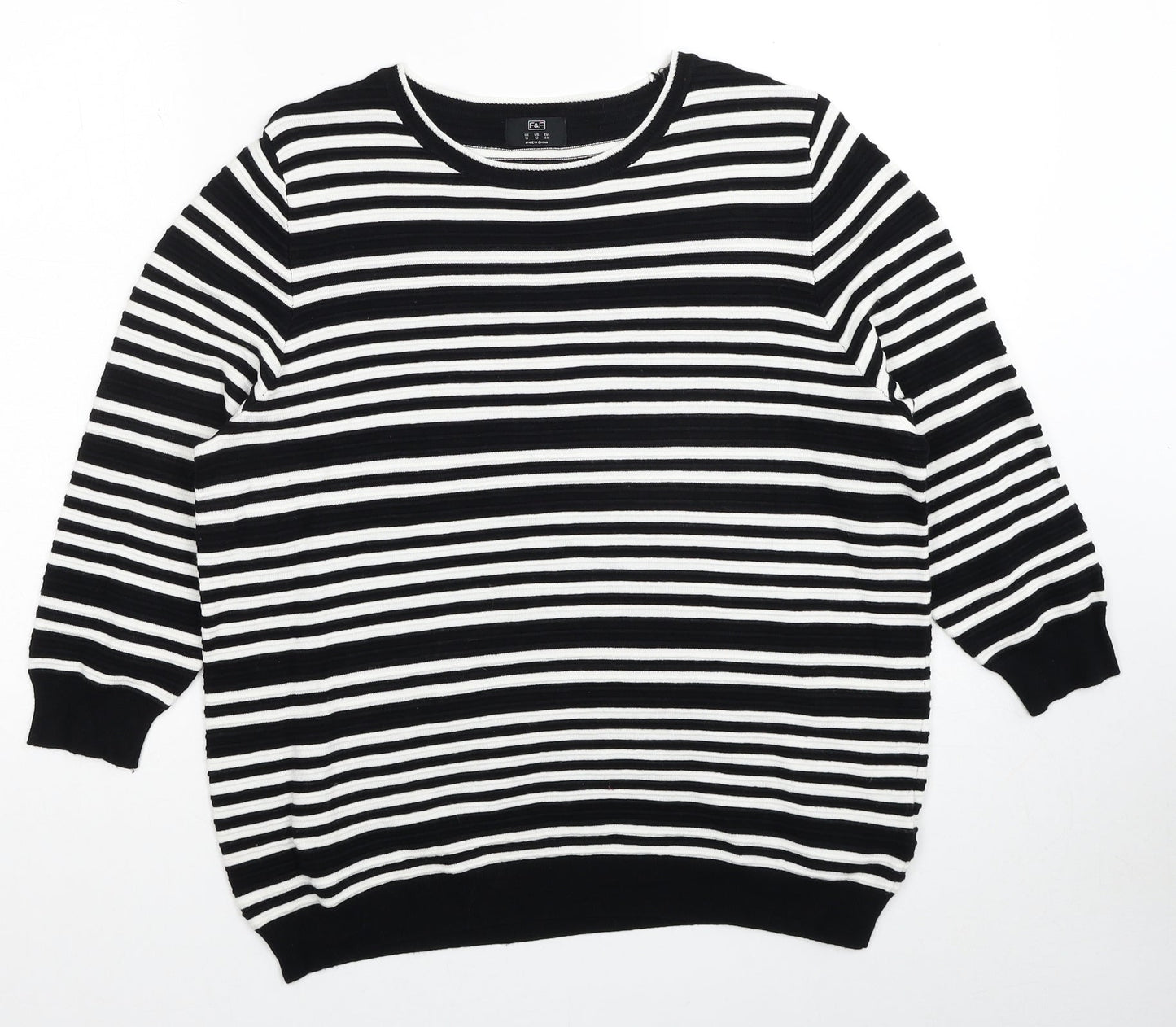 Womens UK Size 16 F&F Black Pullover Jumper