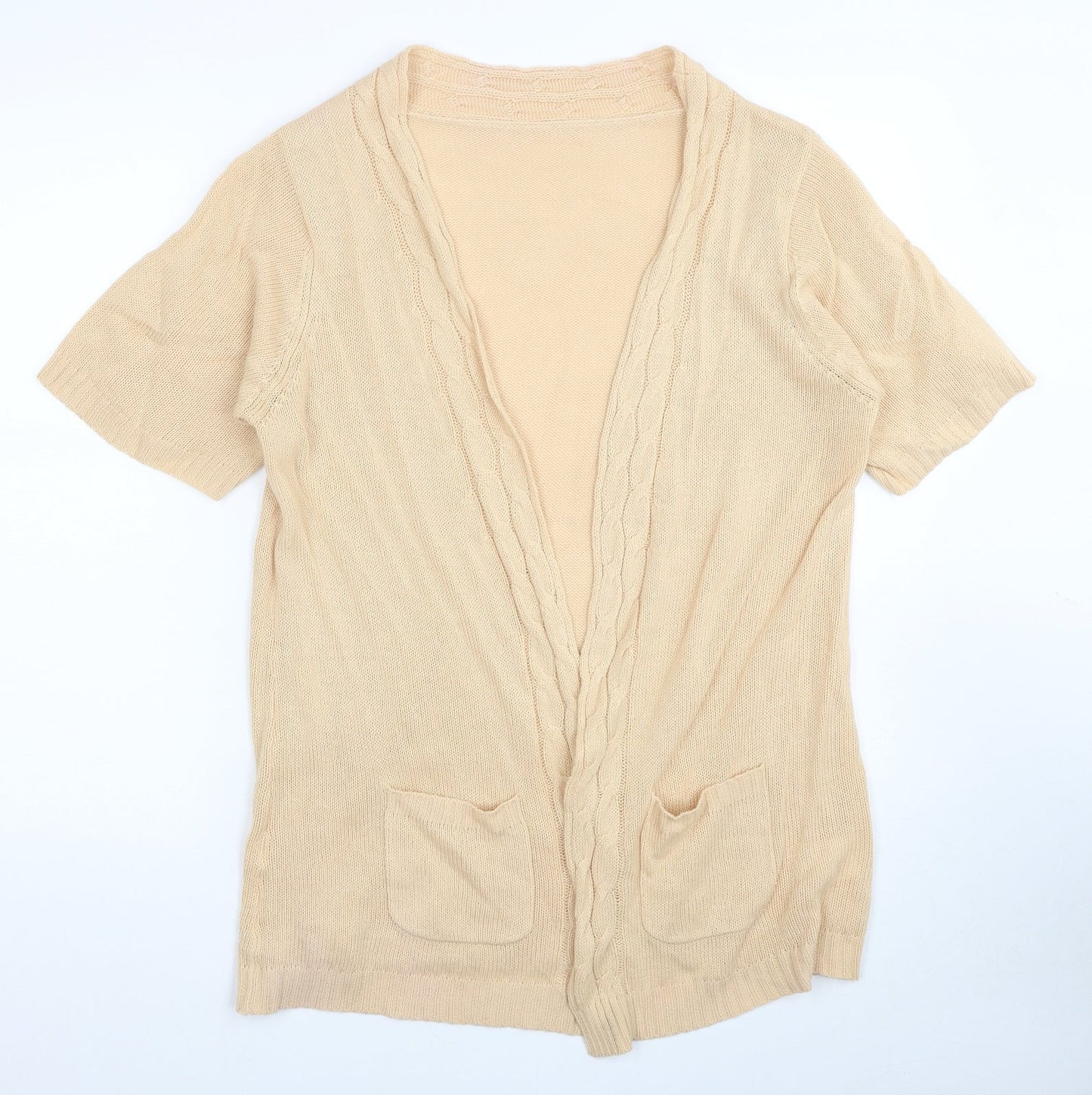 Preworn Womens Yellow V-Neck Acrylic Cardigan Jumper Size L