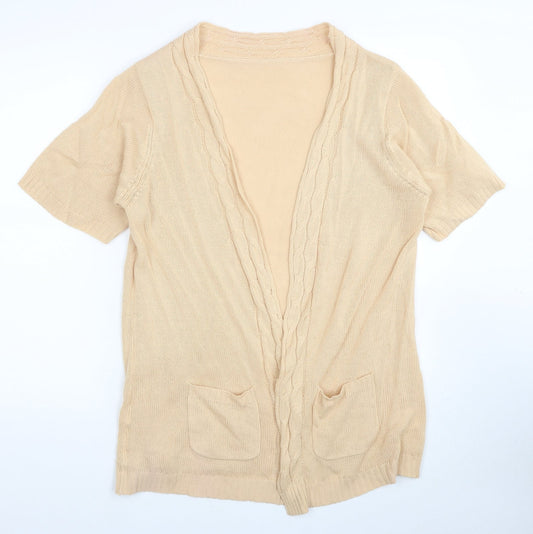 Preworn Womens Yellow V-Neck Acrylic Cardigan Jumper Size L
