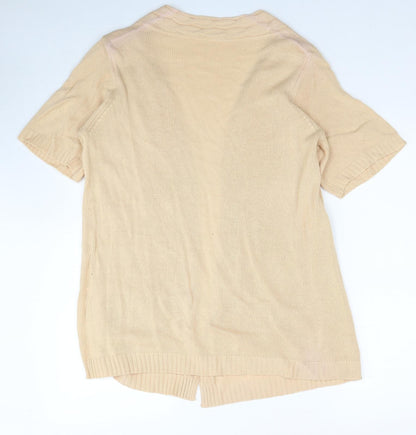 Preworn Womens Yellow V-Neck Acrylic Cardigan Jumper Size L