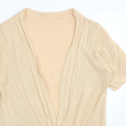 Preworn Womens Yellow V-Neck Acrylic Cardigan Jumper Size L
