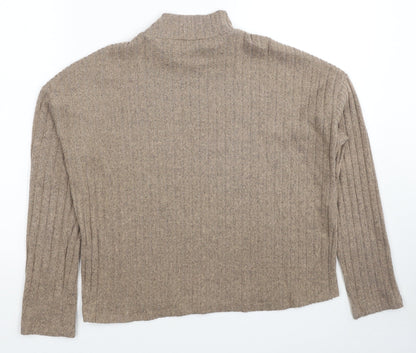 Primark Womens Brown High Neck Polyester Pullover Jumper Size 6 - Size 6-8