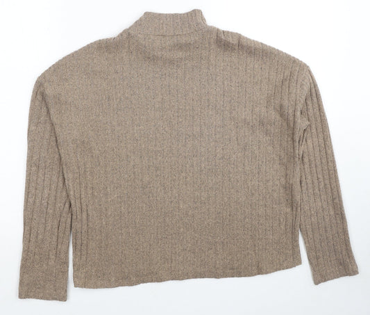 Primark Womens Brown High Neck Polyester Pullover Jumper Size 6 - Size 6-8