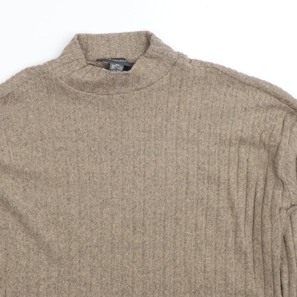 Primark Womens Brown High Neck Polyester Pullover Jumper Size 6 - Size 6-8