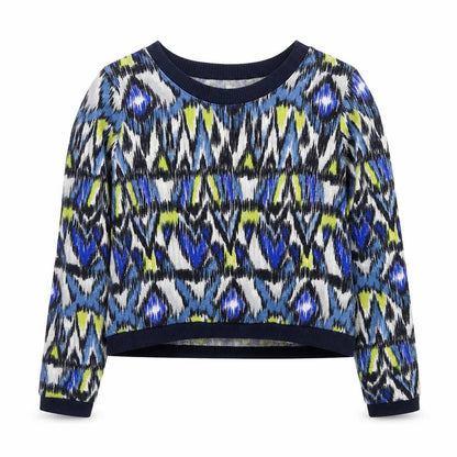 Sparkle & Fade Womens Multicoloured Scoop Neck Geometric Polyester Pullover Jumper Size M