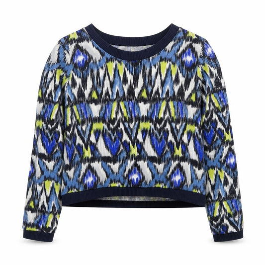 Sparkle & Fade Womens Multicoloured Scoop Neck Geometric Polyester Pullover Jumper Size M