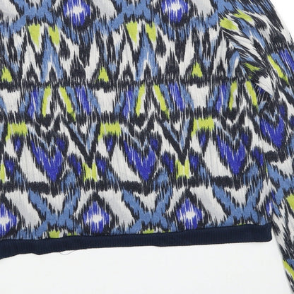 Sparkle & Fade Womens Multicoloured Scoop Neck Geometric Polyester Pullover Jumper Size M