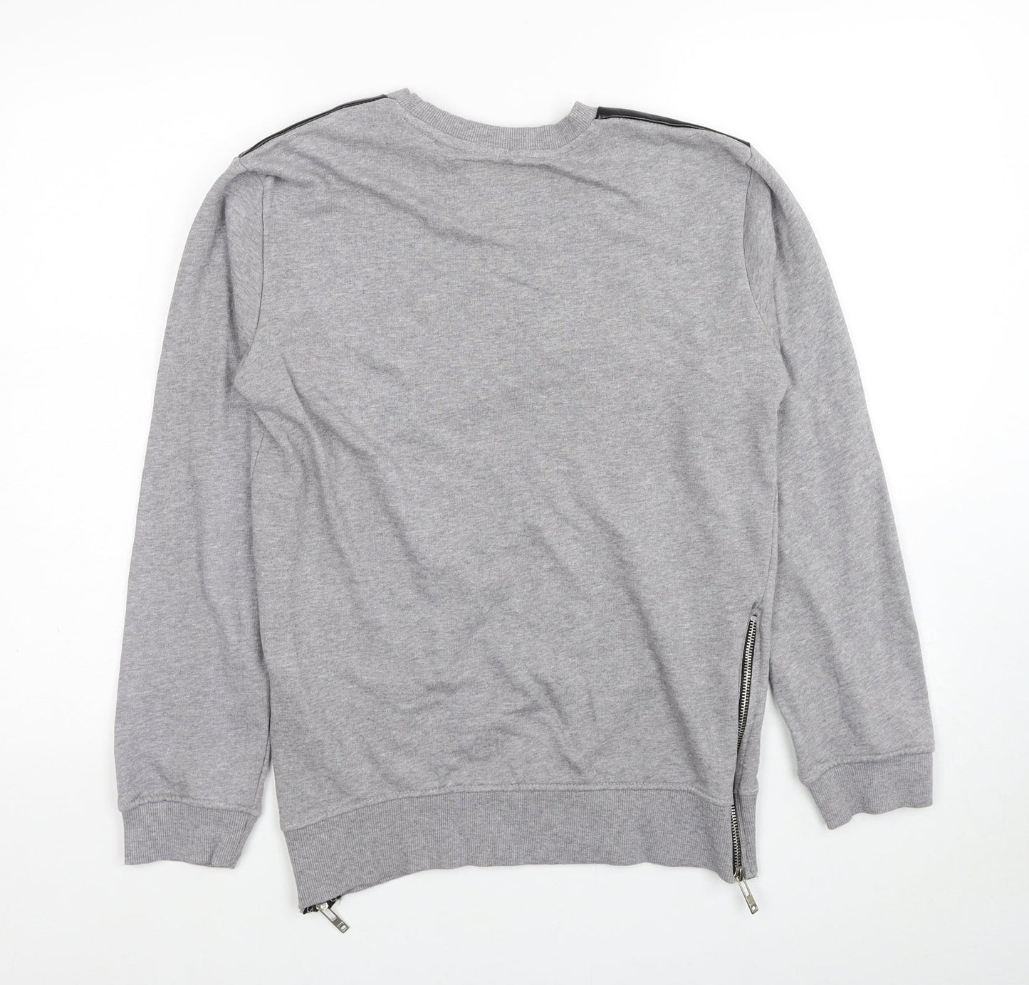 King Kouture Mens Grey Cotton Pullover Sweatshirt Size S