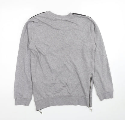 King Kouture Mens Grey Cotton Pullover Sweatshirt Size S