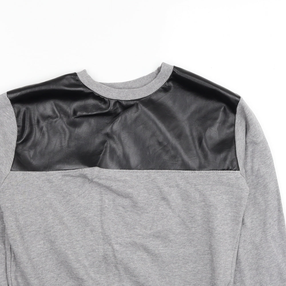 King Kouture Mens Grey Cotton Pullover Sweatshirt Size S
