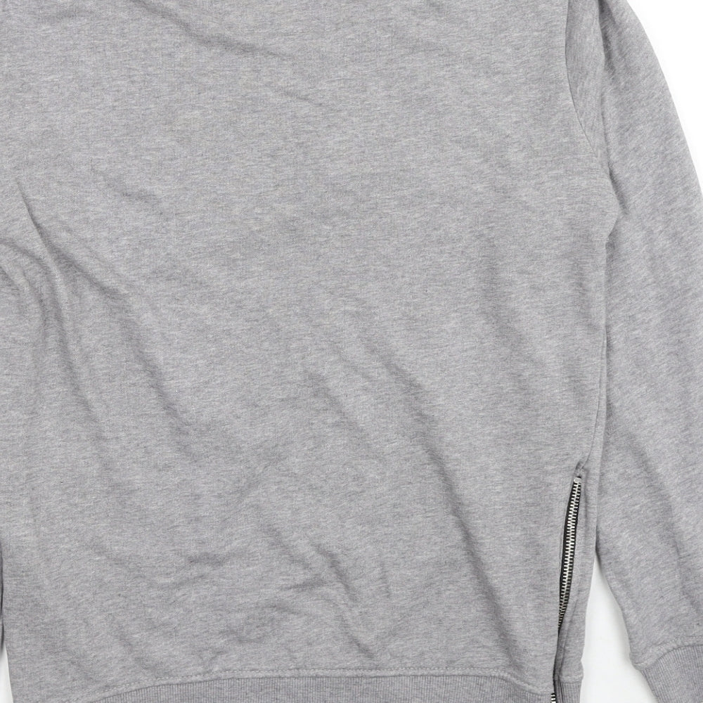 King Kouture Mens Grey Cotton Pullover Sweatshirt Size S