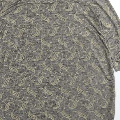 Loca Womens Grey Geometric Polyester Tunic Blouse Size M Scoop Neck - Cold Shoulder