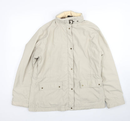 E-vie Womens Beige Jacket Coat Size 14 Zip