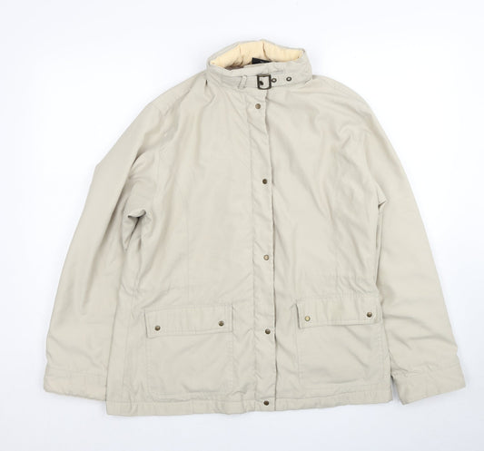 E-vie Womens Beige Jacket Coat Size 14 Zip