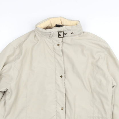 E-vie Womens Beige Jacket Coat Size 14 Zip