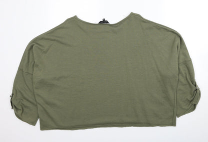 New Look Womens Green Polyester Pullover Sweatshirt Size 18 Pullover