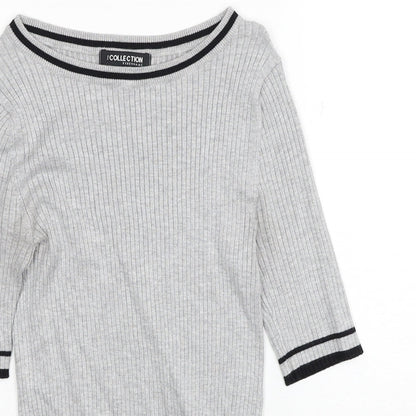 Debenhams Womens Grey Boat Neck Viscose Pullover Jumper Size 10