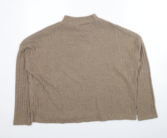 Primark Womens Beige High Neck Polyester Pullover Jumper Size 14 - Size 14-16