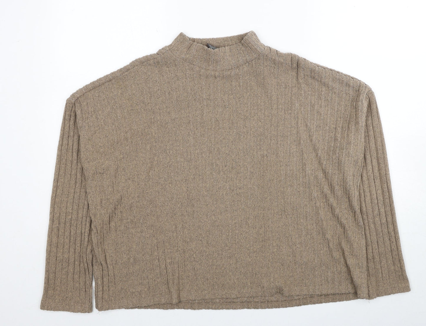 Primark Womens Beige High Neck Polyester Pullover Jumper Size 14 - Size 14-16