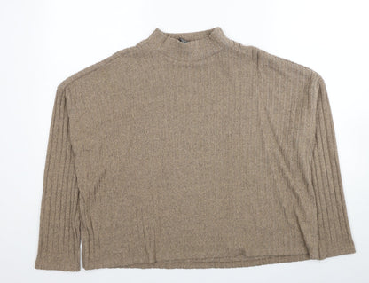 Primark Womens Beige High Neck Polyester Pullover Jumper Size 14 - Size 14-16