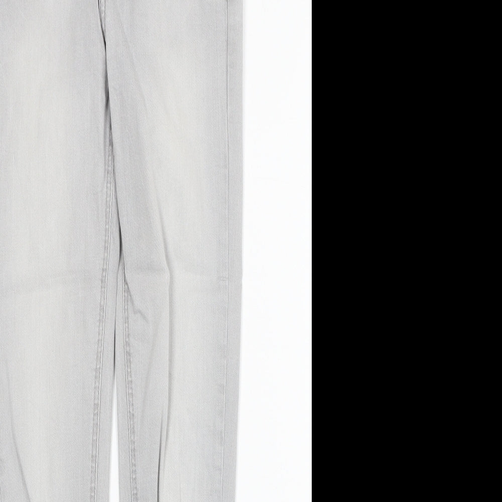 New Look Womens Grey Cotton Skinny Jeans Size 8 Regular Button