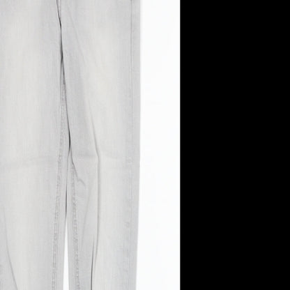 New Look Womens Grey Cotton Skinny Jeans Size 8 Regular Button