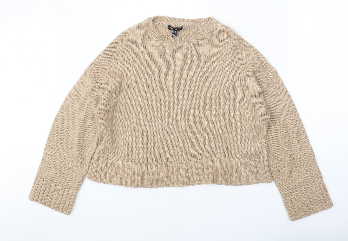 Womens UK Size M New Look Beige Pullover Jumper