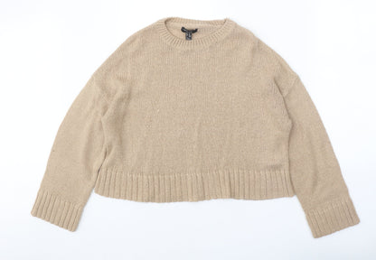 Womens UK Size M New Look Beige Pullover Jumper
