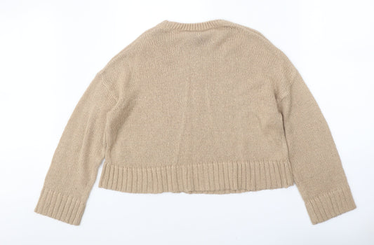 Womens UK Size M New Look Beige Pullover Jumper