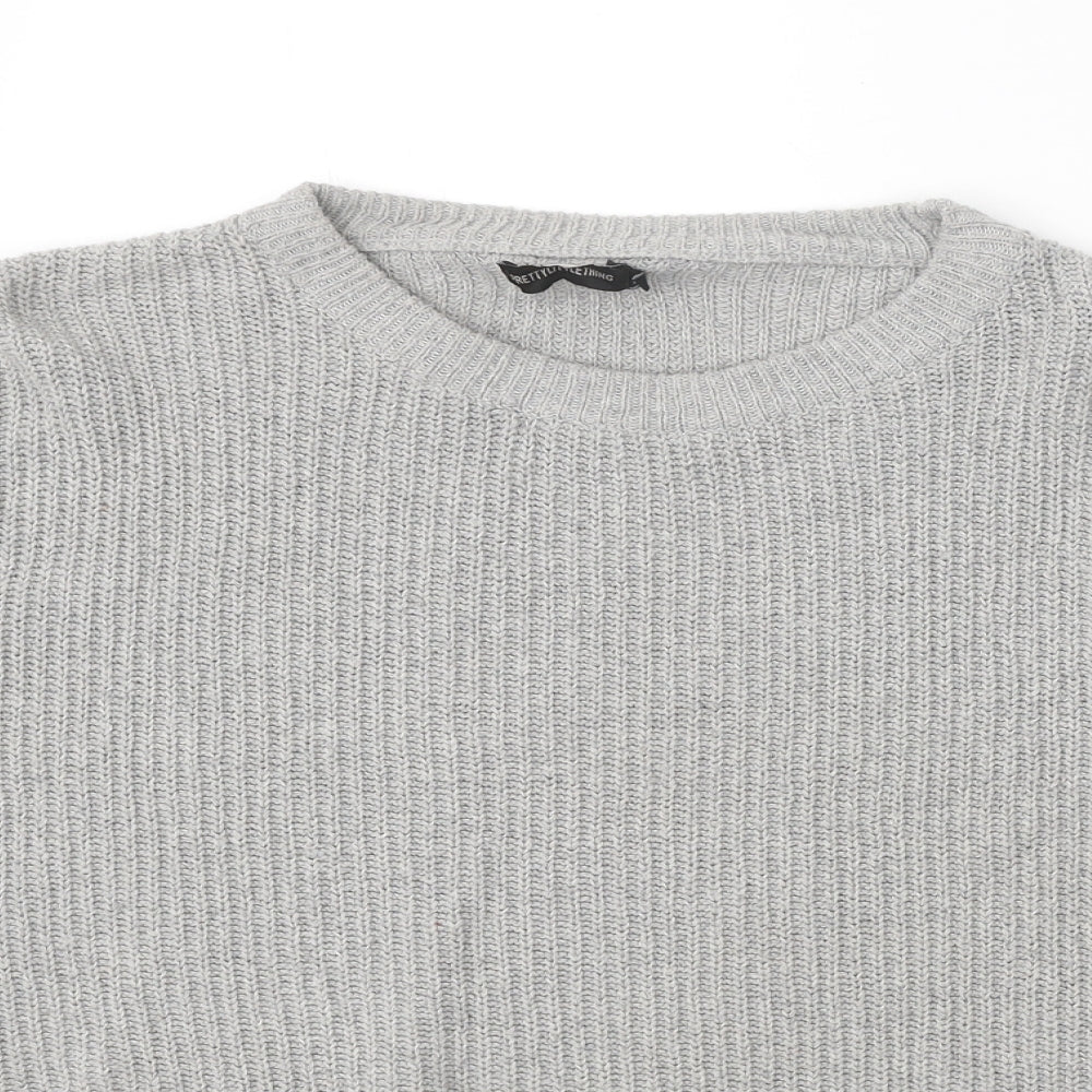 Womens UK Size M PRETTYLITTLETHING Grey Pullover Jumper