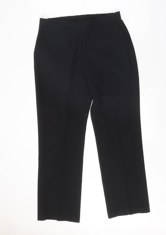 Bonmarché Womens Black Polyester Trousers Size 12 Regular
