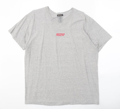 Womens UK Size L Misspap Grey Basic T-Shirt